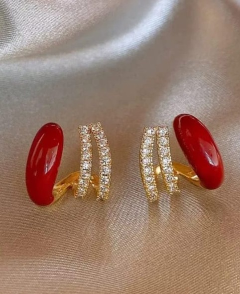 Red drop Earing
