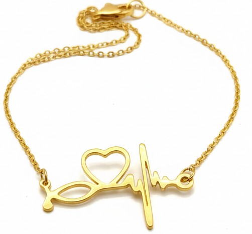 Gold heartline necklace